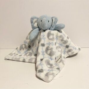 Blankets Beyond Elephant Lovey Blue White Print Security Plush Baby Soft Toy Boy